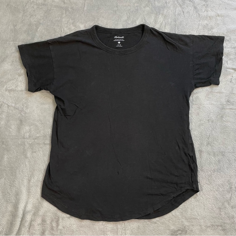 Madewell Shirt Small Womens Whisper Crew Tee Black Organic Cotton‎ Minimalist